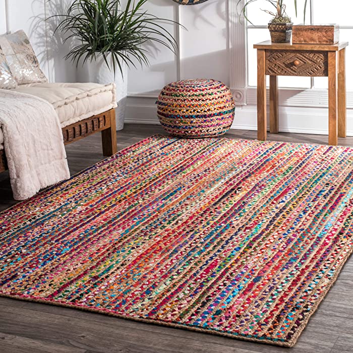 nuLOOM Aleen Braided Cotton/ Jute Rug, 6' x 9', Multi