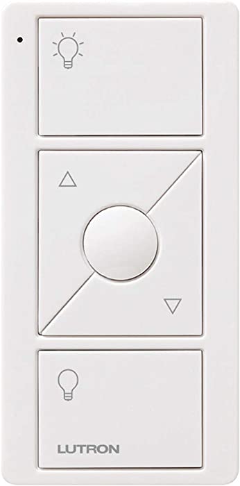 Lutron 3-Button with Raise/Lower Pico Remote for Caseta Wireless Smart Lighting Dimmer Switch, PJ2-3BRL-WH-L01R, White