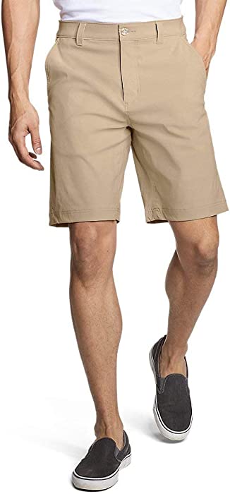 Eddie Bauer Men's Horizon Guide 10" Chino Shorts, Light Khaki Regular 38