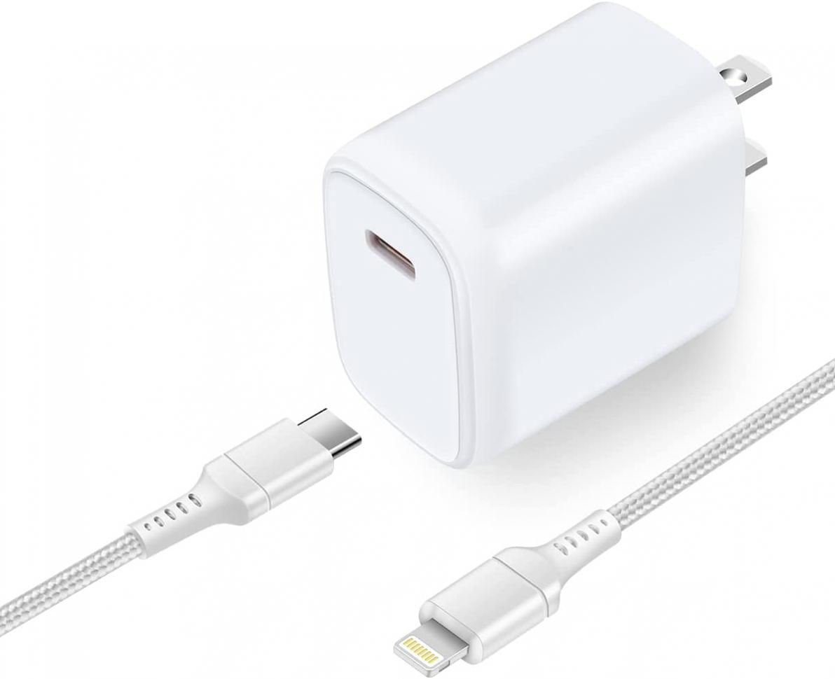 Apple Fast Charger with USB C Lightning Cable for iPhone 14 14 Pro Max 13 13 Pro Max 13Mini 13Pro 12 12Pro 11 XR X 8, Apple 20W USB-C iPhone Charger Block Power Adapter+3FT Braided Type C iPhone Cord