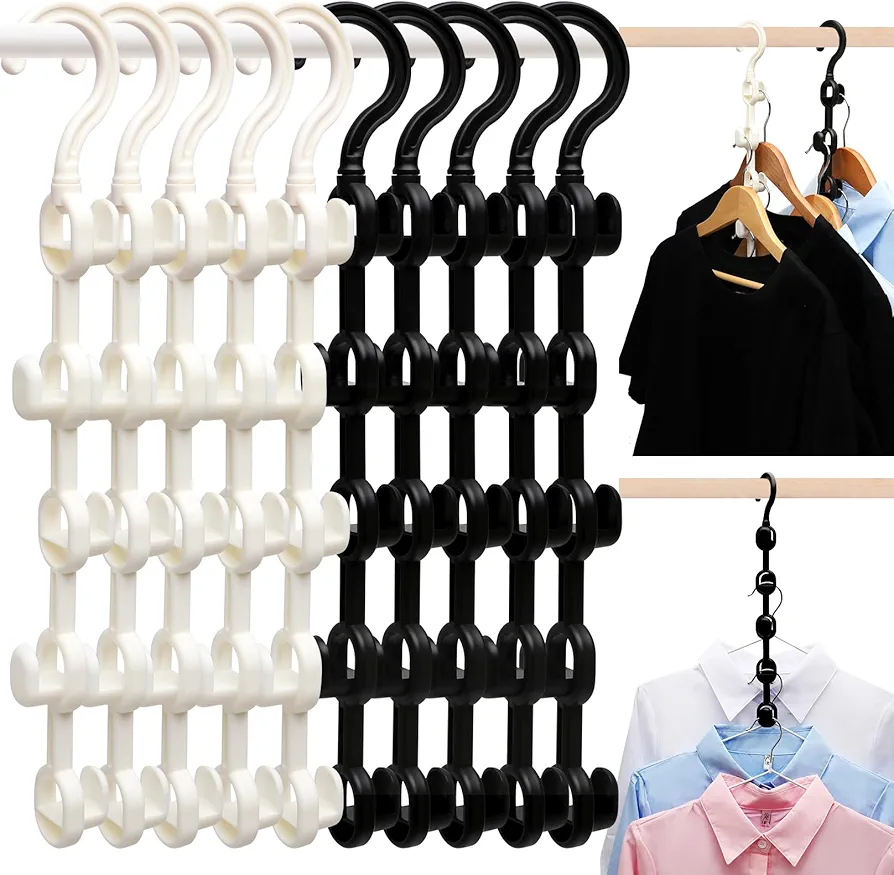 Closet Organizers and Storage,Upgraded Organization and Storage Clothes Hanger,10 Pack College Dorm Room Essentials,Sturdy Space Saving Hangers for Thick Clothe