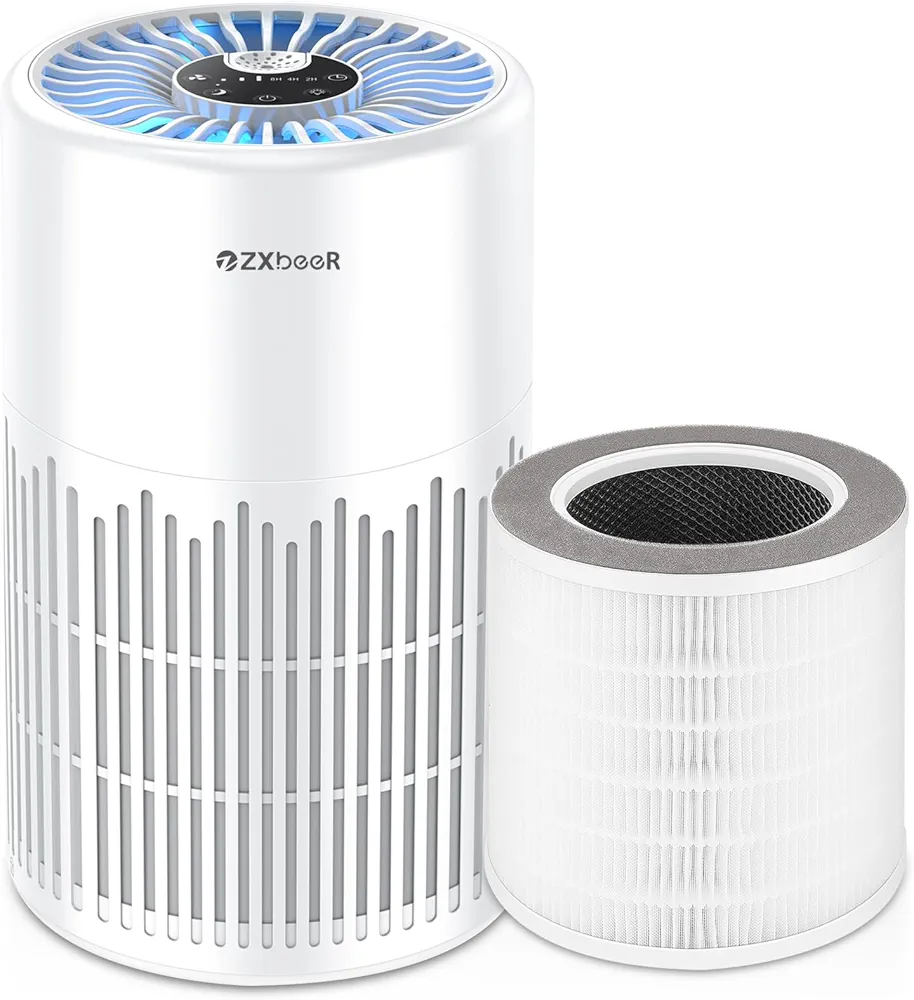 Air Purifiers for Bedroom Home, ZXBEER H13 True HEPA Air Filter Portable Air Purifier with Remote Control, Night Light, Timer, Sleep Mode, Quiet Air Cleaner for Baby, Living Room, Kitchen