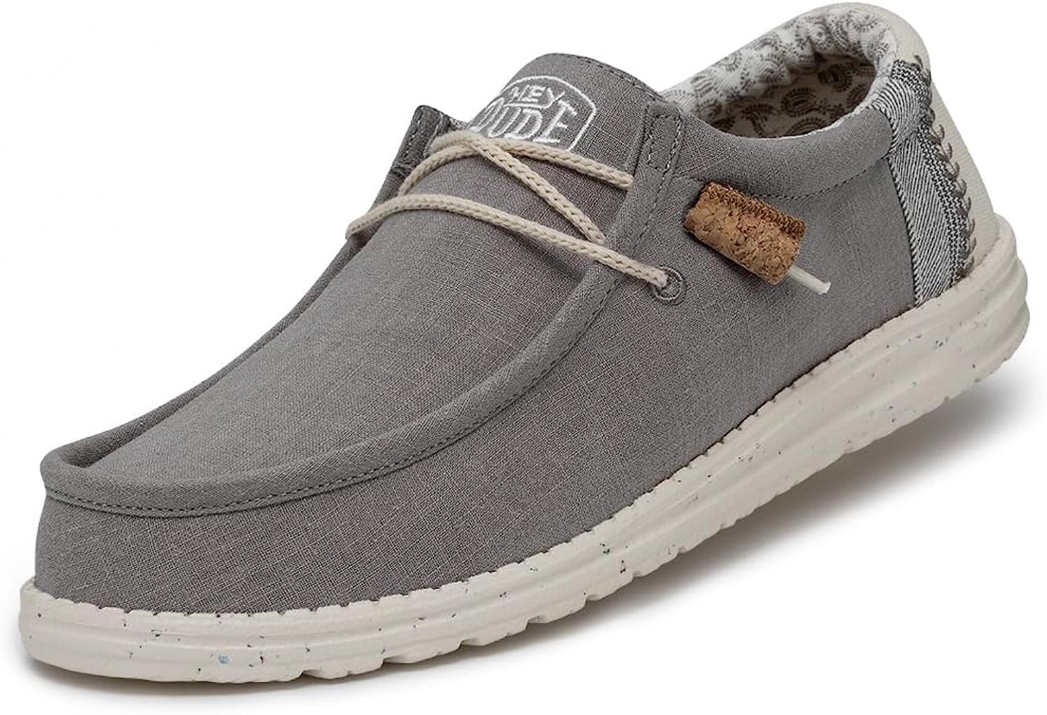 Hey Dude Men's Wally Stitch | Men's Loafers | Men's Slip On Shoes | Comfortable & Light-Weight