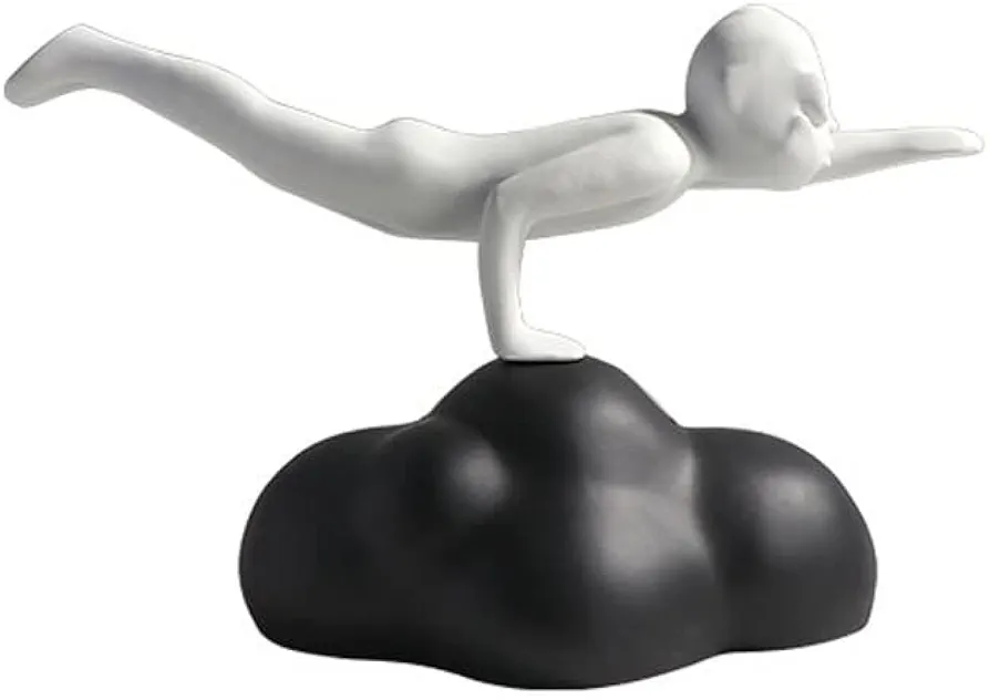 Ornaments Simple Modern Style Creative Flying Figure Sculpture Decoration Office Study Living Room Porch Desktop Art Decoration Desktop Decorations(A)