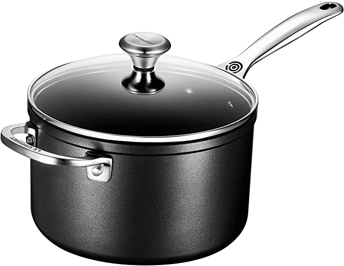 Le Creuset Toughened Nonstick PRO Saucepan With Glass Lid, 4 qt.