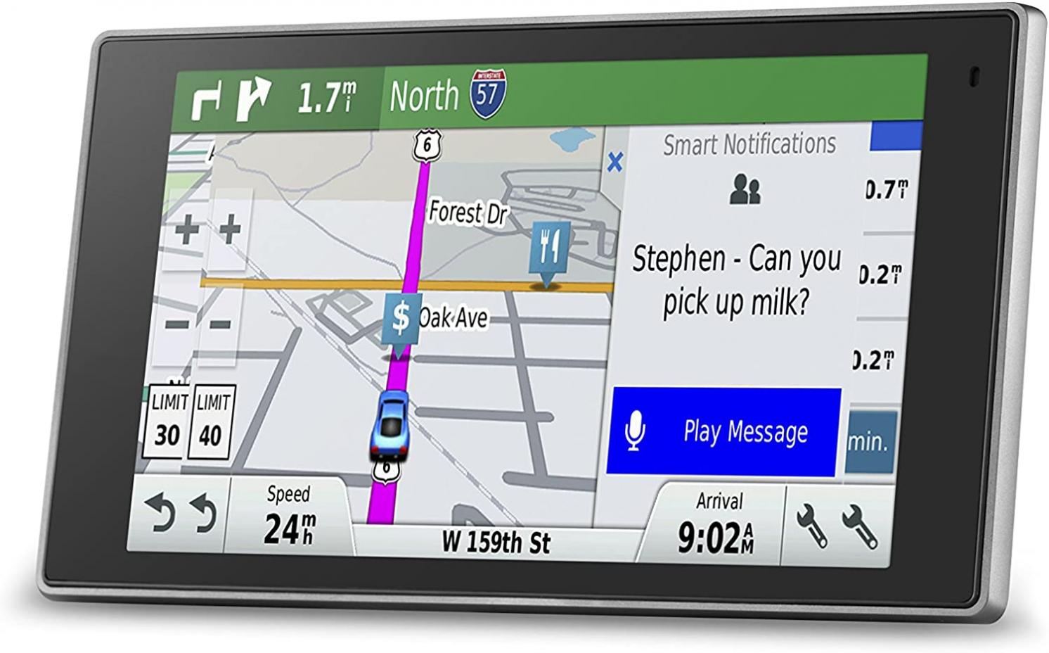 Garmin DriveLuxe 50 NA LMTHD GPS Navigator System with Lifetime Maps and Traffic, Smart Notifications, Voice Activation, Driver Alerts, and a Sleek Metal Design