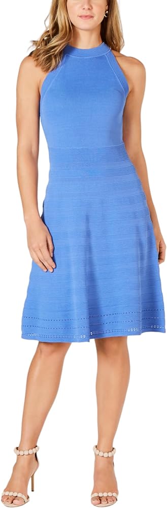 Vince Camuto Halter Neck Fit Flare Dress