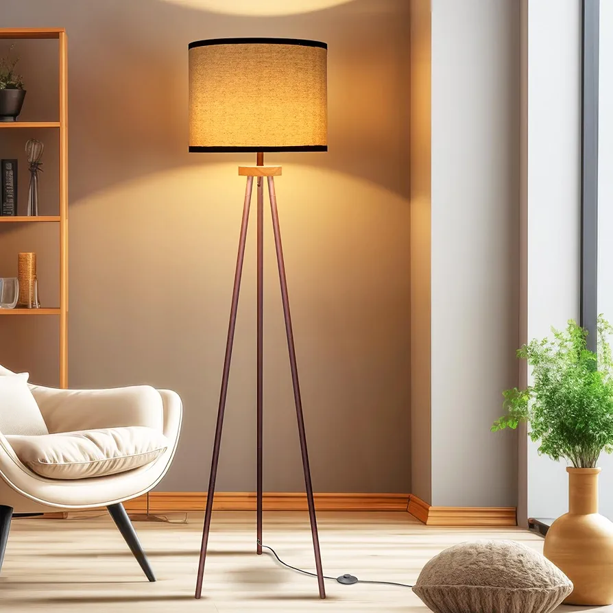 Tripod Floor Lamp, Mid Century Standing Lamp, Modern Design Studying Light for Living Room, Bedroom, Study Room and Office