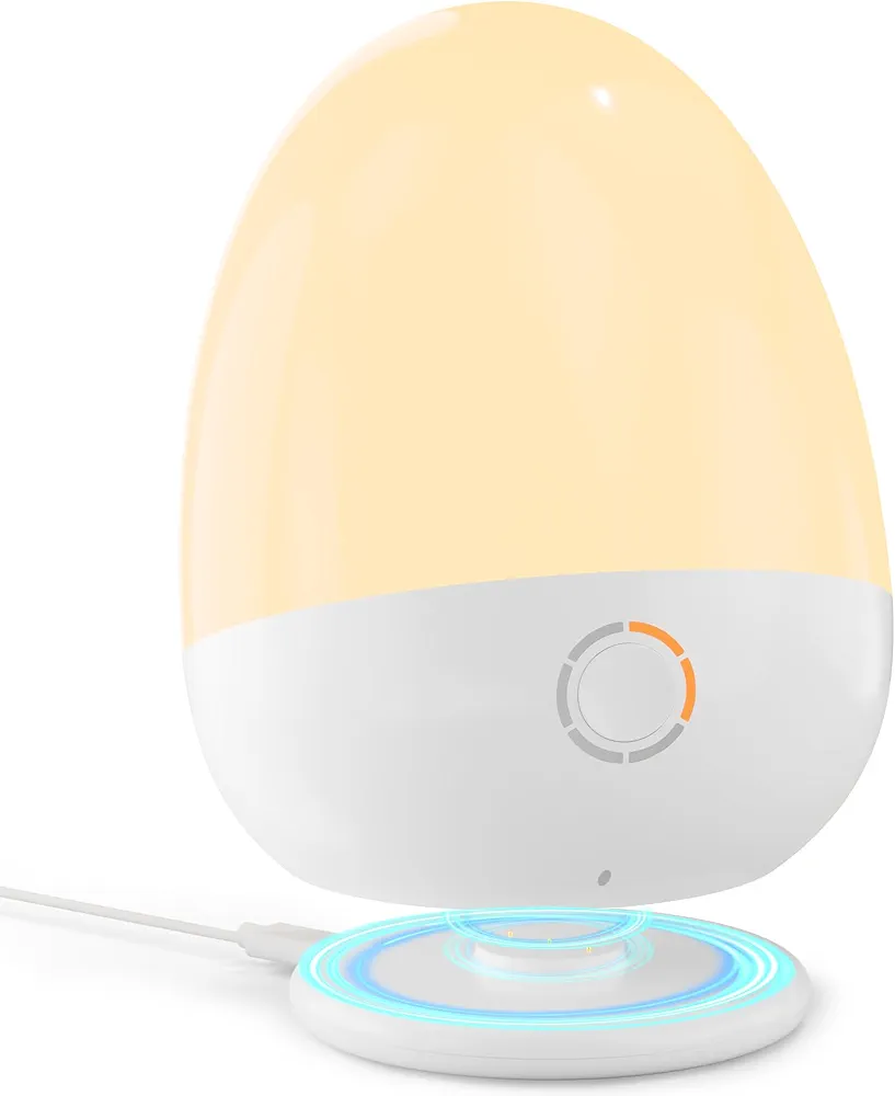 Touch Night Light for Baby Nursery: Rechargeable Portable Kids Egg Nightlight Lamp with Feeding Timer for Todder Room, 3 Colors Temperatures Dimmable,Up to 200H(BPA-Free)