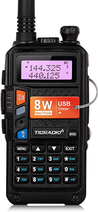 TIDRADIO TD-F6 Ham Radio High Power Radio Upgraded UV5R Dual Band VHF UHF Handheld Two Way Radio USB Charge Base 1800mAh Li-ion Battery Walkie Talkie…