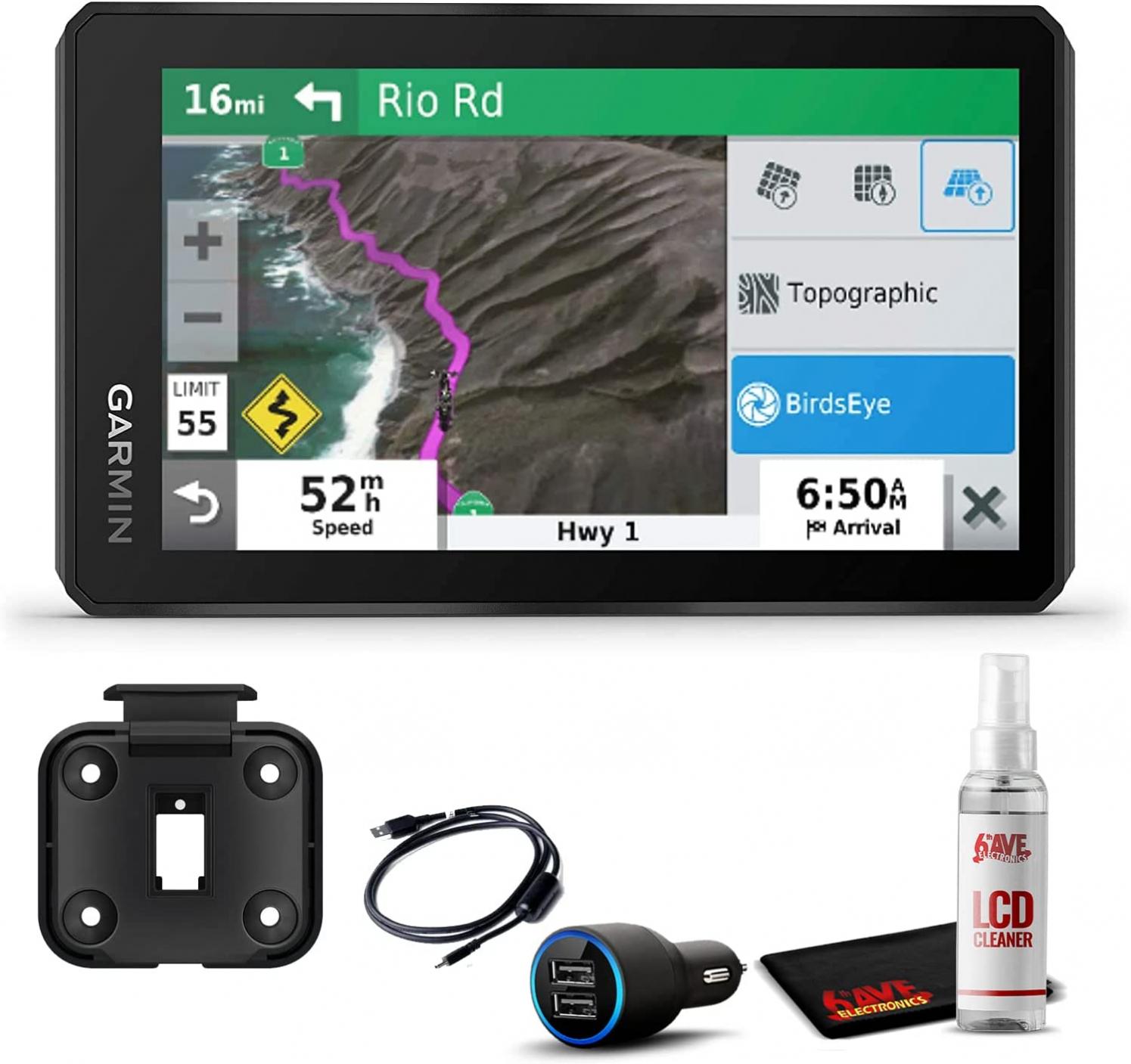 Garmin Zumo XT, All-Terrain Motorcycle GPS Navigation Device, 5.5-inch Ultrabright and Rain-Resistant Display with 6Ave Travel Bundle & Cleaning Kit