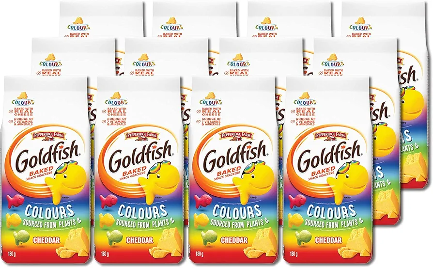 Pepperidge Farm Goldfish Crackers Colours, 180g/6.3 oz, (12pk) (Imported from Canada)