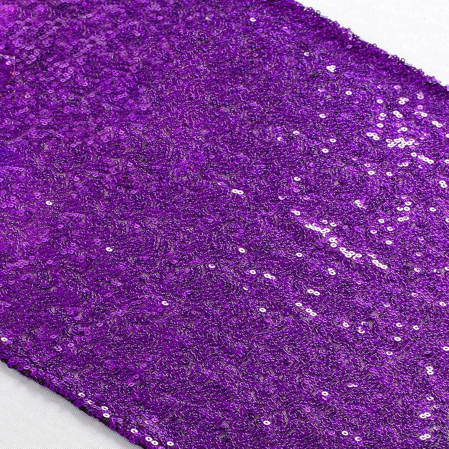 ShiDianYi Sequin Table Runner-12x72-Inch Purple Sparkle Table Runner Kitchen Dining Room Table Cover Glitz Sequin Table Cloth/Overlay for Wedding Party Decoration Sparkly Event Table Decor