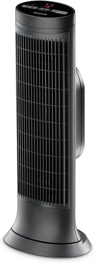 Honeywell Digital Ceramic Tower Heater, 1500 Watt, Black – Oscillating Ceramic Heater – Space Heater with Two Heat Settings