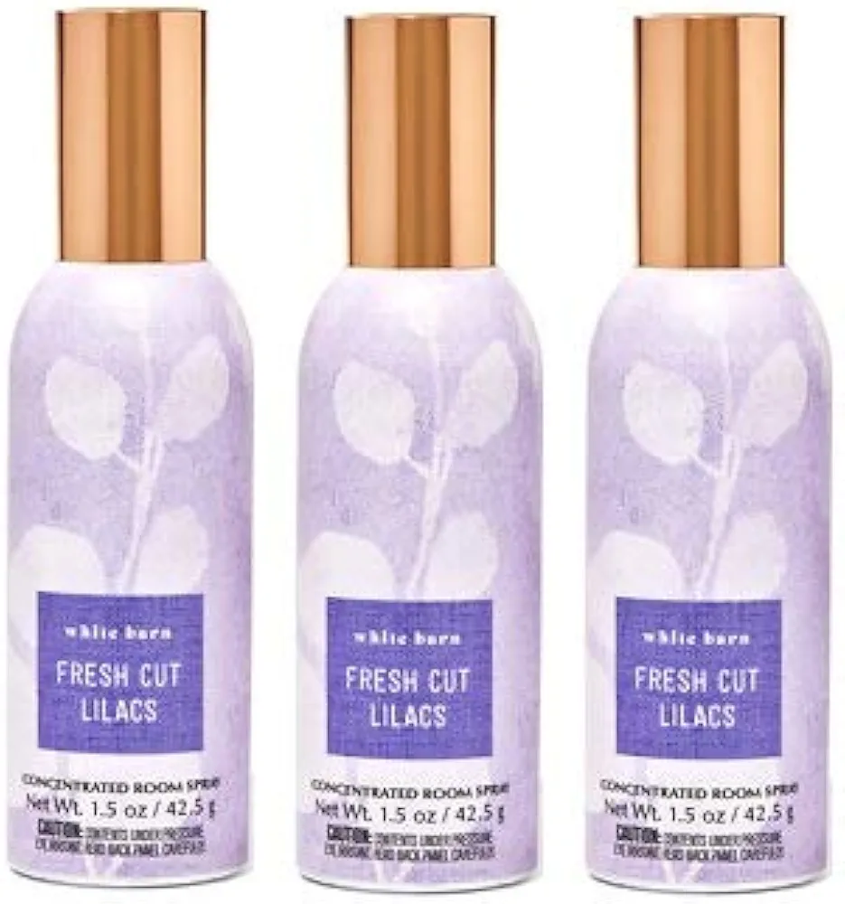 Bath and Body Works 3 Pack Concentrated Room Spray 1.5 Oz. Fresh Cut Lilacs.