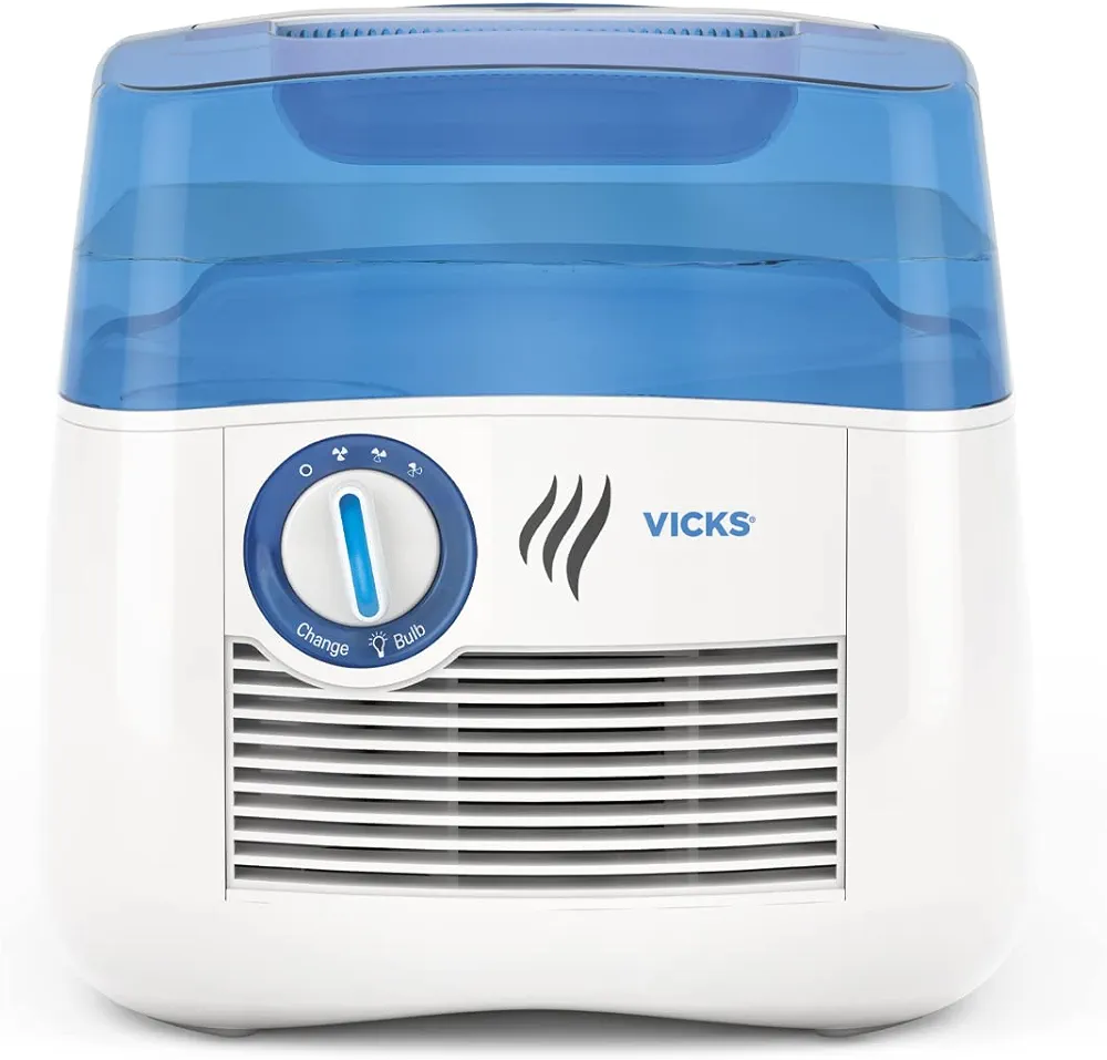 Vicks Cool Mist Humidifier with UV light. Evaporative Humidifier auto-adjusts to room humidity without over humidification. For Kids Bedrooms, Baby Rooms, and More. Use with Vicks VapoPads.