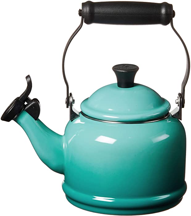 Le Creuset Enamel On Steel Demi Tea Kettle, 1.25 qt., Caribbean