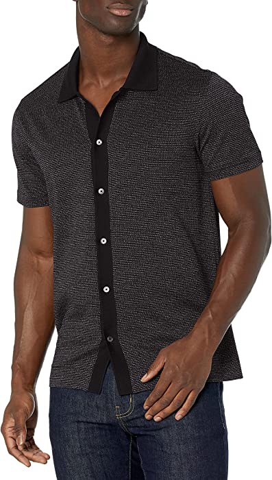 Theory Men's Chrome Polo.Micro Gr