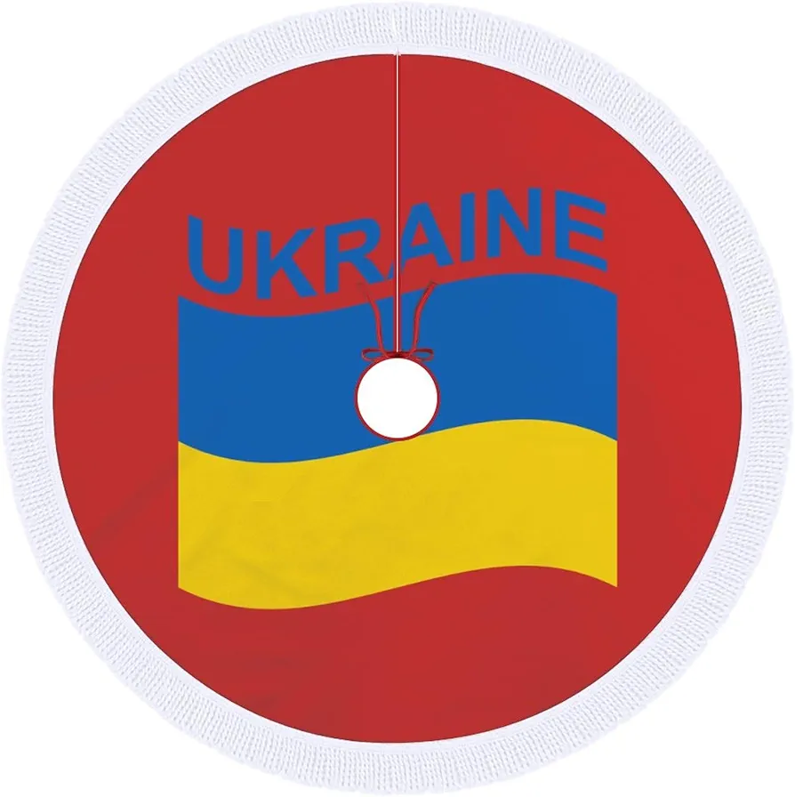 Flag of Ukraine Christmas Tree Skirt Mat Party Decorations Indoor Outdoor Living Room Home Decor 36"x36"