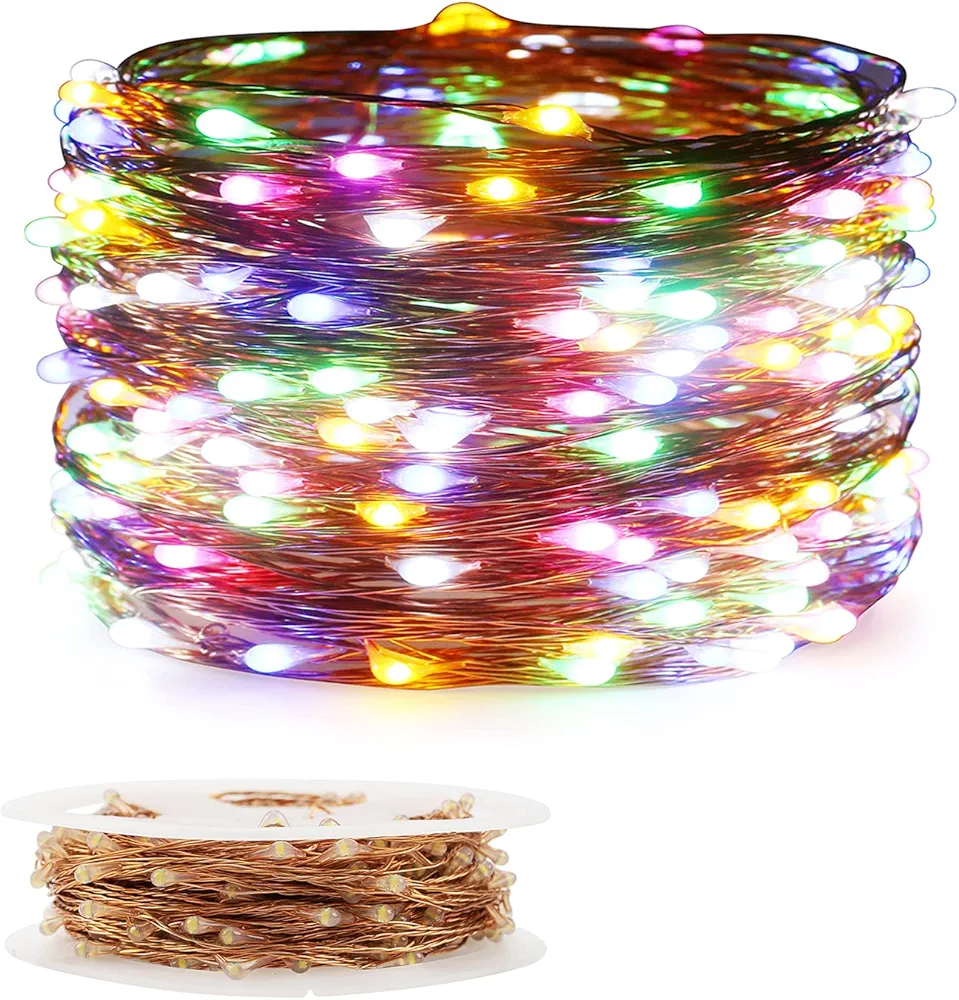 ER CHEN Fairy Lights Plug in, 33Ft/10M 100 LED Starry String Lights Outdoor/Indoor Waterproof Copper Wire Decorative Lights for Bedroom, Patio, Garden, Party, Christmas Tree (Multicolor)