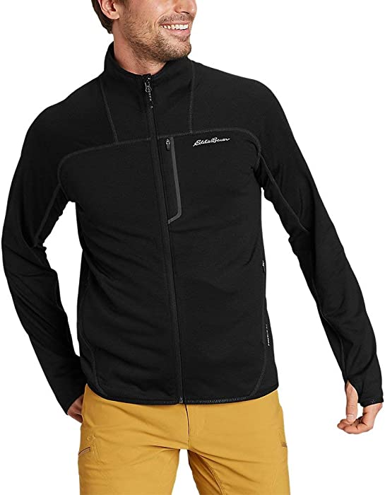 Eddie Bauer Men's High Route Grid Fleece Full-Zip Mock-Neck