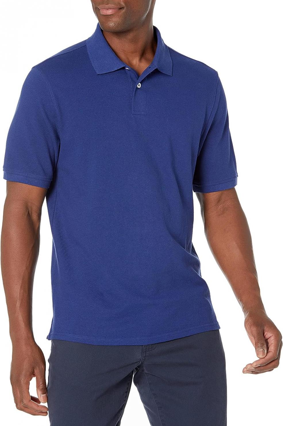 Amazon Essentials Men's Regular-Fit Cotton Pique Polo Shirt (Available in Big & Tall)