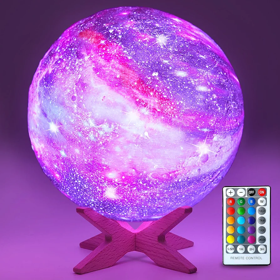 5.9'' Moon Lamp Kids Night Light Galaxy Lamp Rechargeable Battery Touch & Remote Control 16 Colors LED Moon Light as Birthday Gifts for Boys/Girls/Kids