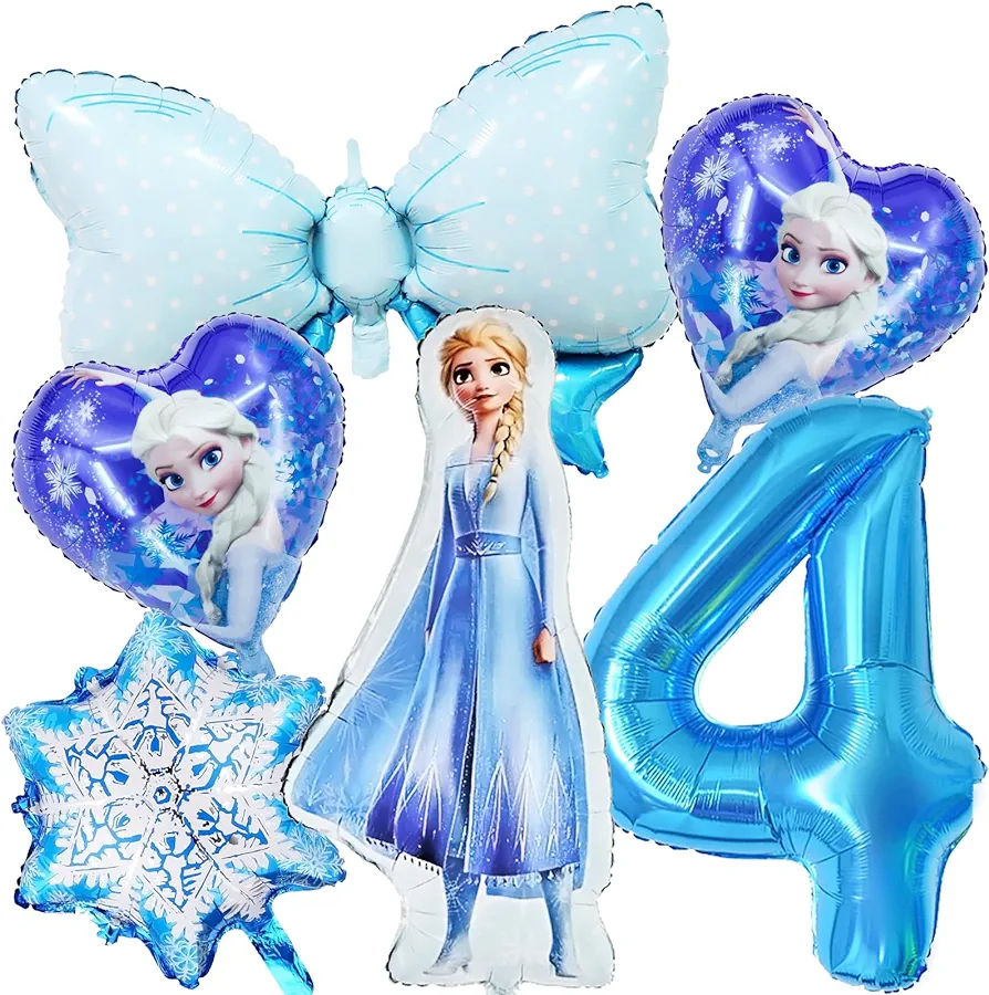 Frozen Birthday Party Balloon Favors, Frozen Party Decoration Supplies for 4th Girls Birthday Party Baby Shower Indoor Room Outdoor Events Decor