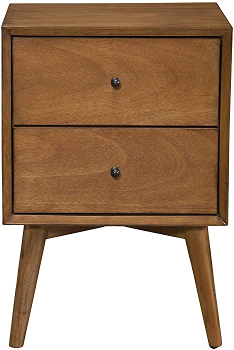 Alpine Furniture Flynn Nightstand, 18" W x 15" D x 26" H, Acorn