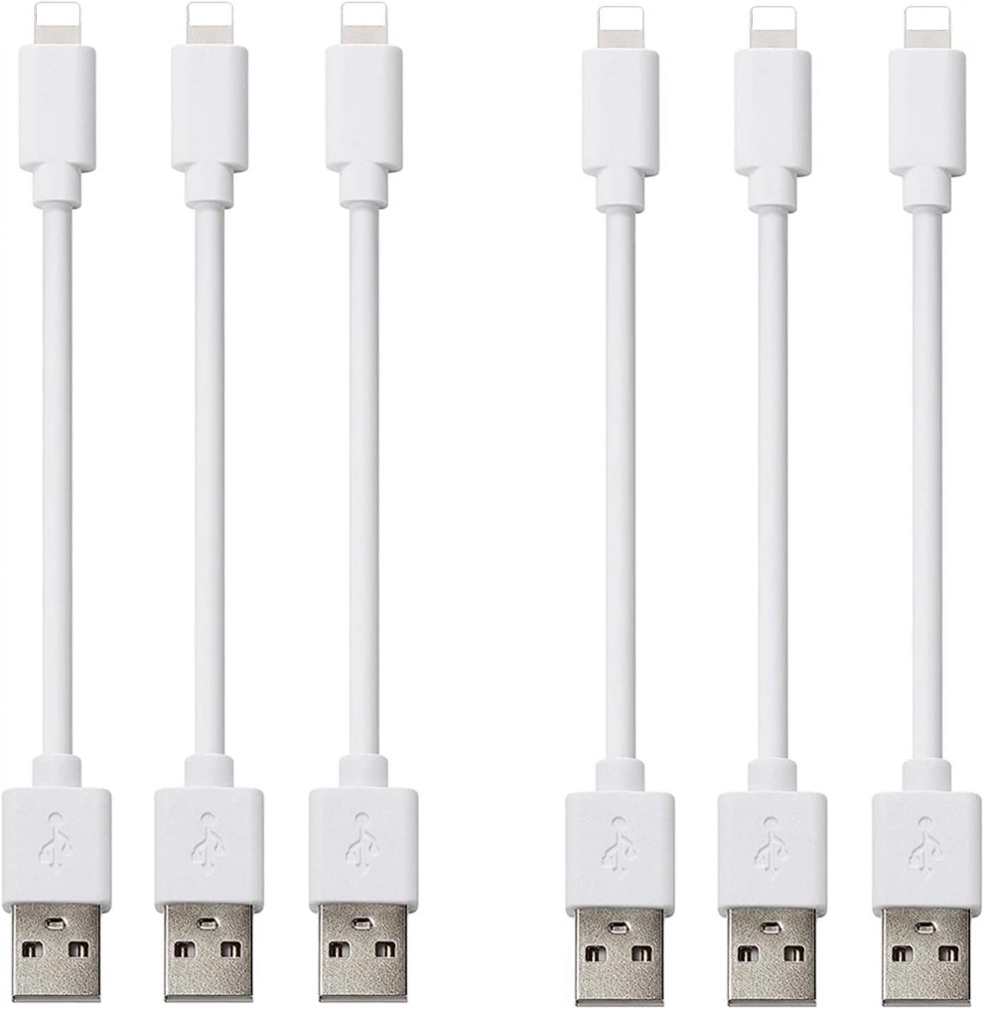 Short Phone Charger Cable (6 Pack 1 FT Cord) Compatible with Cellphone, All USB Charging Station, CLZHome Fast Charge & Sync Data Cables for Phone 11 Pro Xs MAX XR X 8 7 7 Plus 6s 6s Plus 6 6 Plus