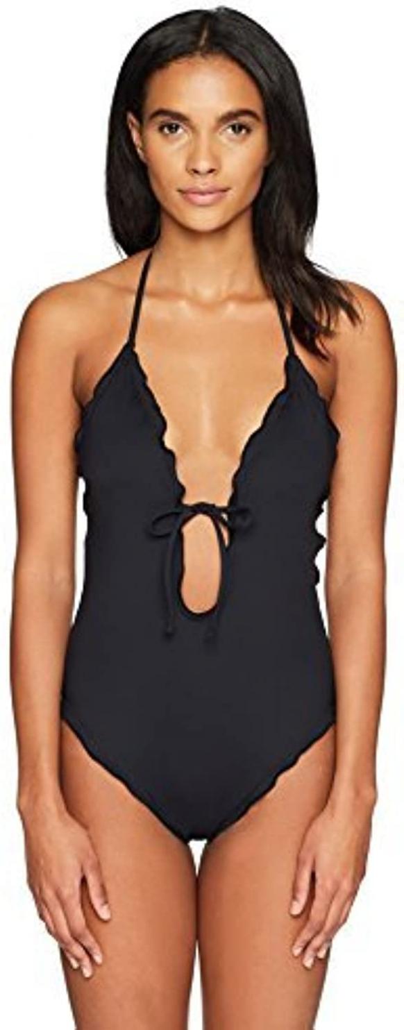 La Blanca Women's Standard Tie Front Keyhole Halter One Piece Swimsuit