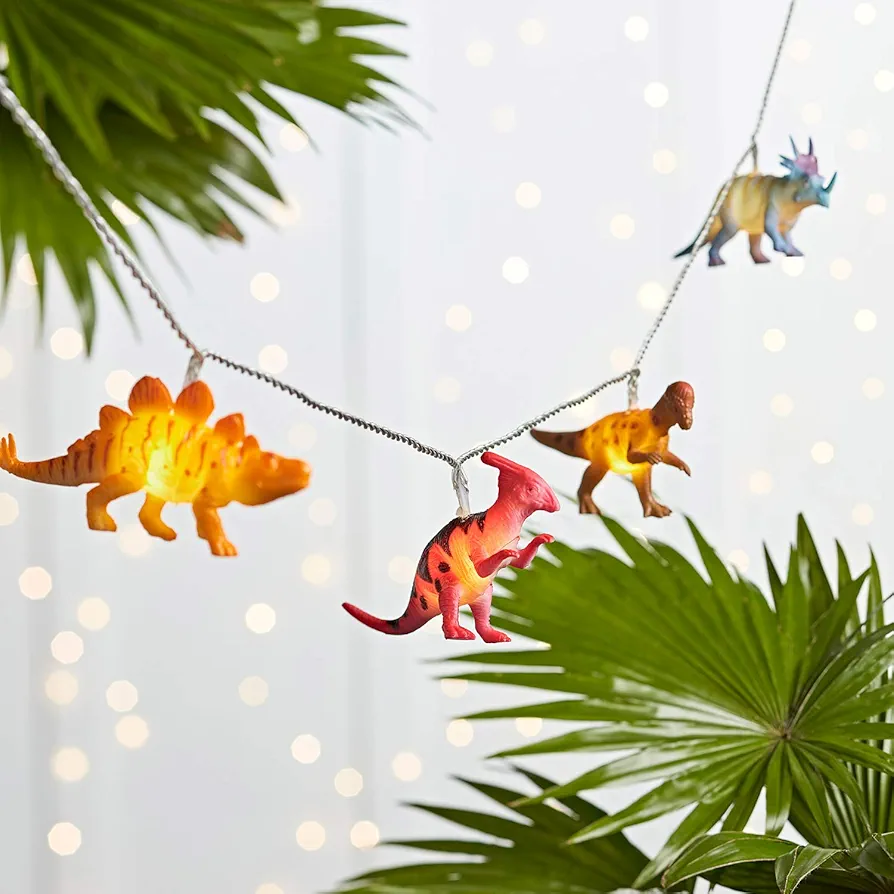 Lights4fun, Inc. 20 Dinosaur LED Indoor Kids Bedroom String Lights