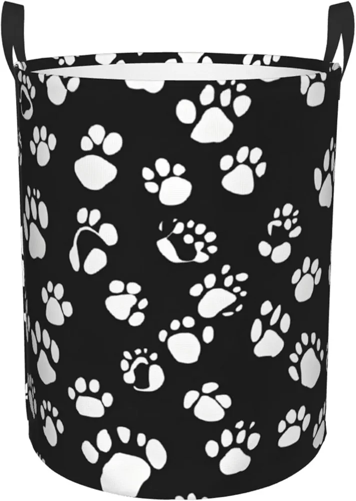 Laundry Basket with Handles S Size 38L Waterproof Collapsible Laundry Hamper Bag Storage Basket, Clothes Hamper for Laundry, Room Accessories - Dog Print