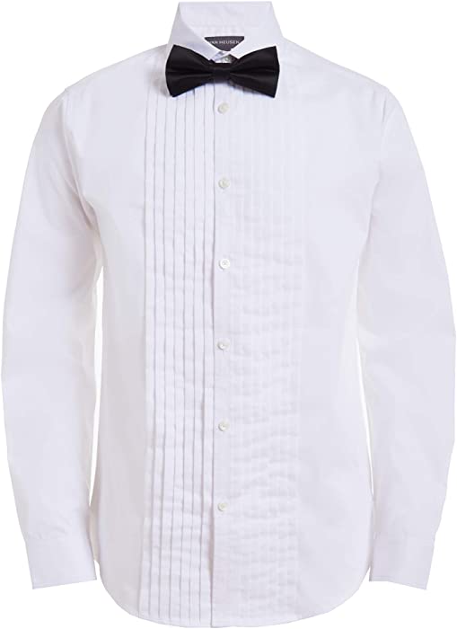 Van Heusen Boys' Tuxedo Dress Shirt with Bow Tie