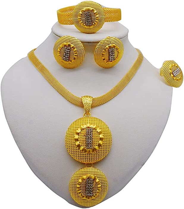 TANNIC36 Necklace Sets For Women Dubai African Indian Bridal Accessory flowers Jewelry sets Necklace Wedding Jewelery Set Gift (BJ-940)