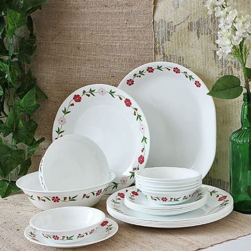 Corelle Essential Spring Pink Round Dinner Set 21-Pieces