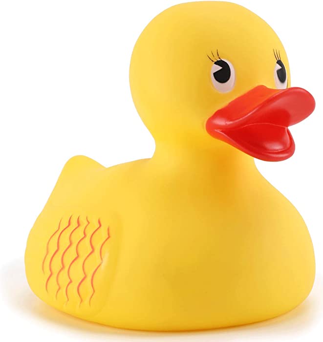 Liberty Imports 10" Jumbo Classic Yellow Rubber Duck Bathtime Toy | Floating Fun Pool Preschool Bathtub Toy | Giant Flexible Large Yellow Duck for Kids