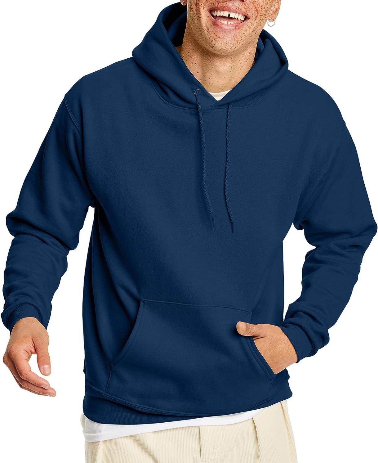 Hanes Men's EcoSmart Hoodie, Midweight Fleece Sweatshirt, Pullover Hooded Sweatshirt for Men