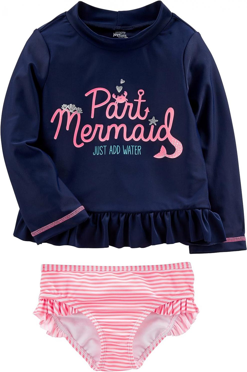 Simple Joys by Carter's Toddlers and Baby Girls' 2-Piece Assorted Rashguard Sets