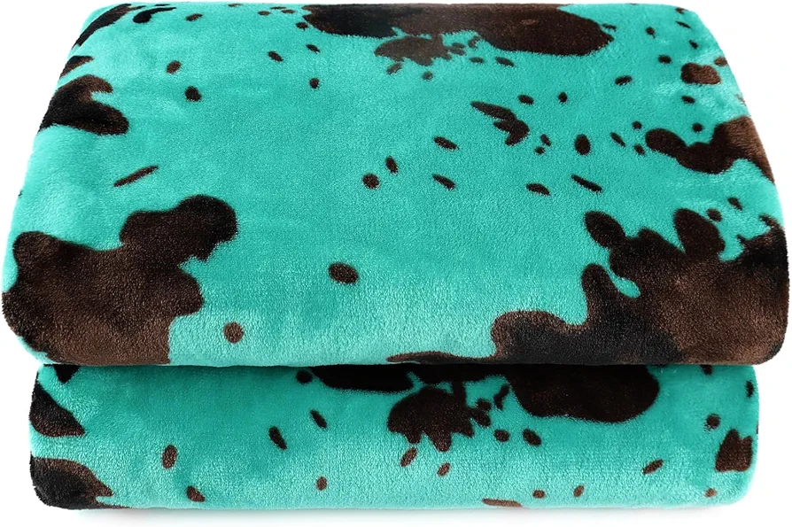 Cute Turquoise Blanket Kids Cyan Throw Blanket Warm Blue Fleece Blanket Soft Teal Blue Gifts Decor Girls Light Sea Green Fuzzy Blanket