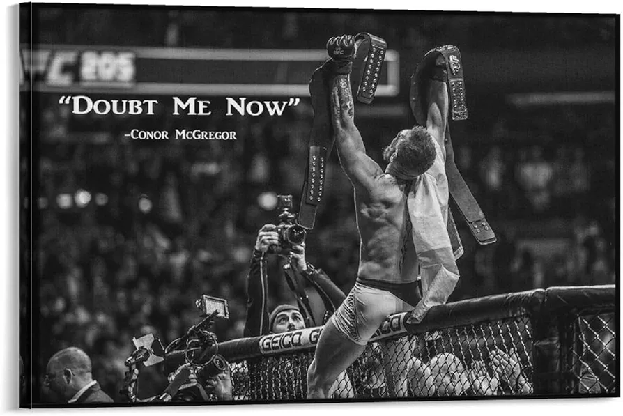 Wall Posters Conor McGregor Quotes MMA Fighter Poster (1) Workout Posters for Home Gym Canvas Wall Art Prints for Wall Decor Room Decor Bedroom Decor Gifts Posters 24x36inch(60x90cm) Frame-style