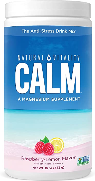 Natural Vitality Calm #1 Selling Magnesium Citrate Supplement, Anti-Stress Magnesium Supplement Drink Mix Powder- Raspberry Lemon, Vegan, Gluten Free and Non-GMO (Package May Vary), 16 oz 113 Servings