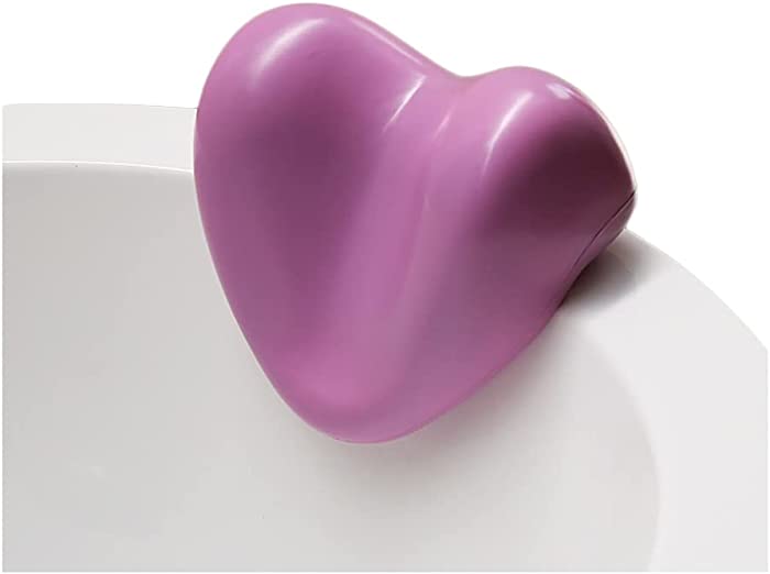 MKVRS Heart-Shaped Bathtub Pillow,for The Neck Back Bathroom Supplies,Ergonomic Home Spa Headrest Pillow Back Cushion Purple/White (Color : Purple)