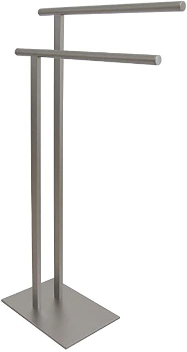 Kingston Brass SCC6038 Edenscape Double L Shape Pedestal Towel Holder, Brushed Nickel