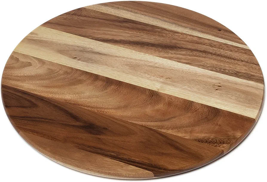 Lipper International 1200 Acacia Natural Finish Grand 20" Turntable Lazy Susan for Table - Convenient & Stylish Acacia Wood Design for Family Dining, Pantry, Counter or Craft Room