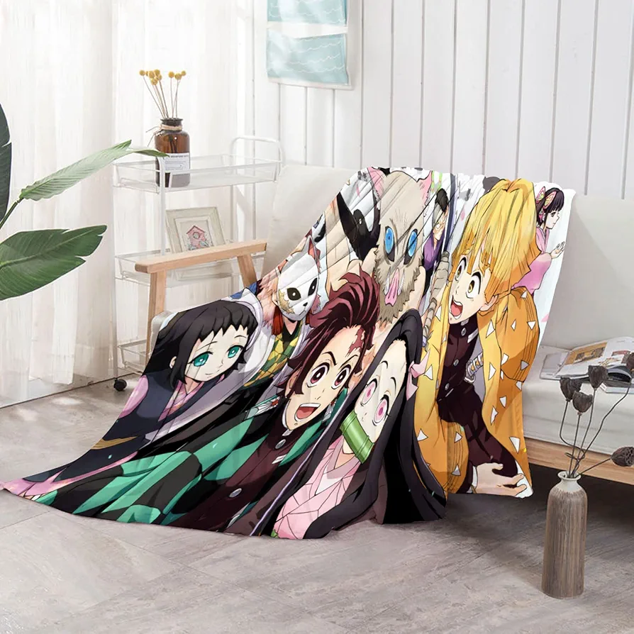 Anime Blanket Ultra Soft Throw Blanket Cozy Warm Flannel Blankets for Sofa Bedroom Living Room Couch Camping Travel Home Decor Anime Blanket Manga Gifts 60"x50"