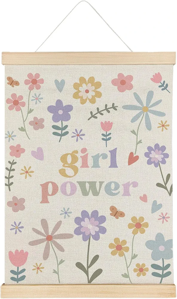 Qvapt Boho Girl Power Poster - Boho Girl Power Playroom Nursery Wall Art,Boho Girl Room Playroom Nursery Decor,Girl Room Decorations Posters 12x16 with Hanger