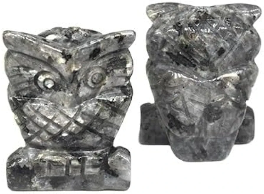 1.5" Owl Statue Stones Hand Carved Animals Figurines Room Ornament Healing Crystals Gemstones Crafts Gifts (Color : Color 2, Size : 1pc)