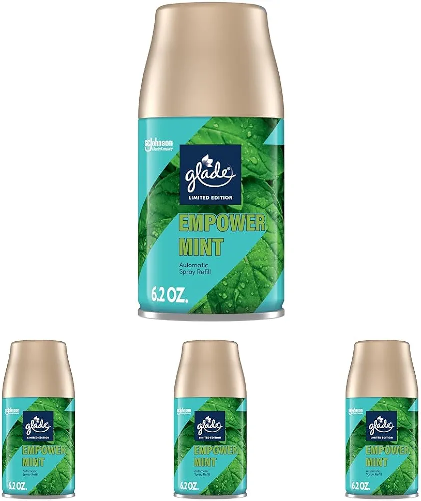 Glade Automatic Spray Refill, Air Freshener for Home and Bathroom, Empower Mint, 6.2 Oz (Pack of 4)