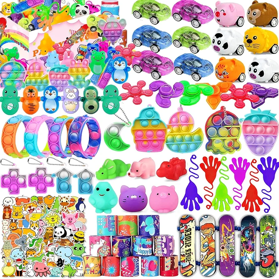 114 Pcs Party Favors Toys for kids 4-8 8-12, Birthday Party, Classroom Rewards, Carnival Prizes, Treasure Chest, Pinata Filler, Goodie Bag Stuffers, Treasure Box Toys for Classroom